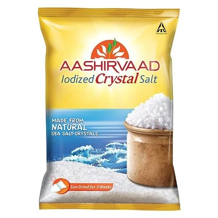 Aashirvaad Iodized Crystal Salt, Authentic Crystal Salt for Traditional Dishes,