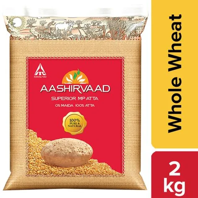 Aashirvaad Atta/Godihittu - Whole Wheat, 2 kg