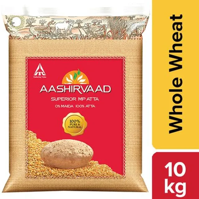 Aashirvaad Atta/Godihittu - Whole Wheat, 10 kg