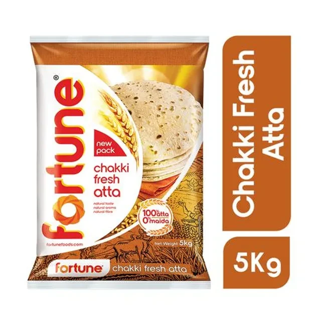 Fortune Chakki Fresh Atta , 5 kg Pouch