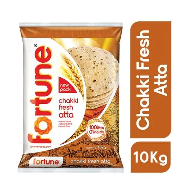 Fortune Chakki Fresh Atta, 10 kg Pouch